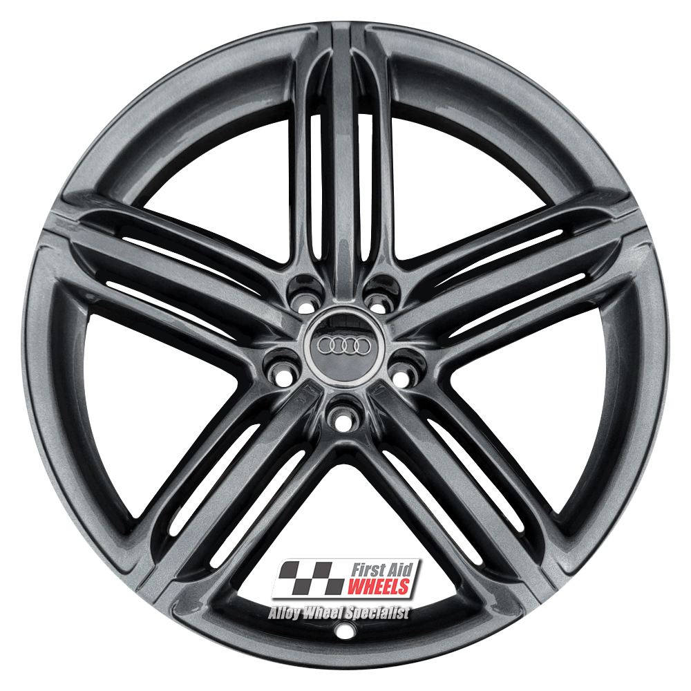 [R172A] R172A EXCHANGE SERVICE - AUDI A5 8T S5 4x19" GENUINE SEGMENT SPOKE ANTHRACITE ALLOY WHEELS