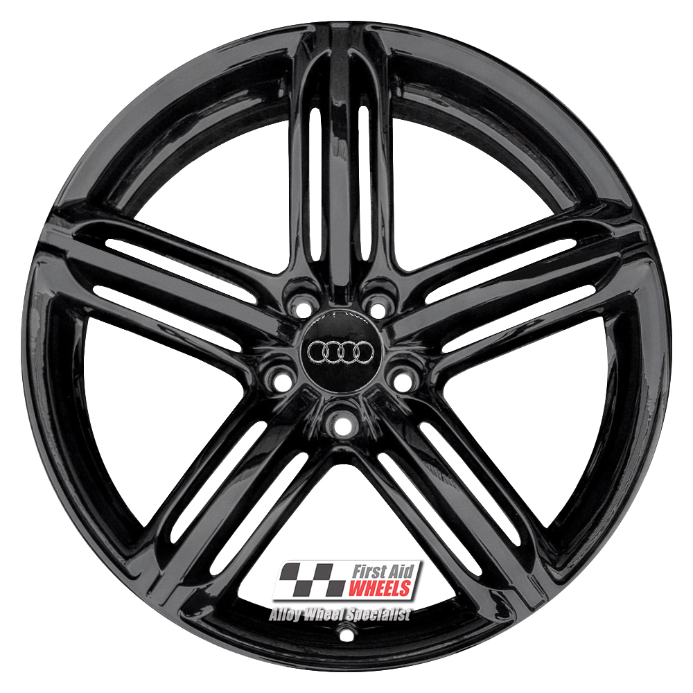 [R172GB] R172GB EXCHANGE SERVICE - AUDI A5 8T S5 4x19" GENUINE SEGMENT SPOKE GLOSS BLACK ALLOY WHEELS