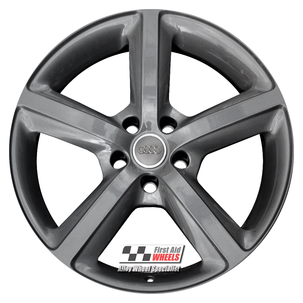 [R173A] R173A EXCHANGE SERVICE - AUDI Q7 4x20" GENUINE 5 SPOKE ANTHRACITE GREY ALLOY WHEELS