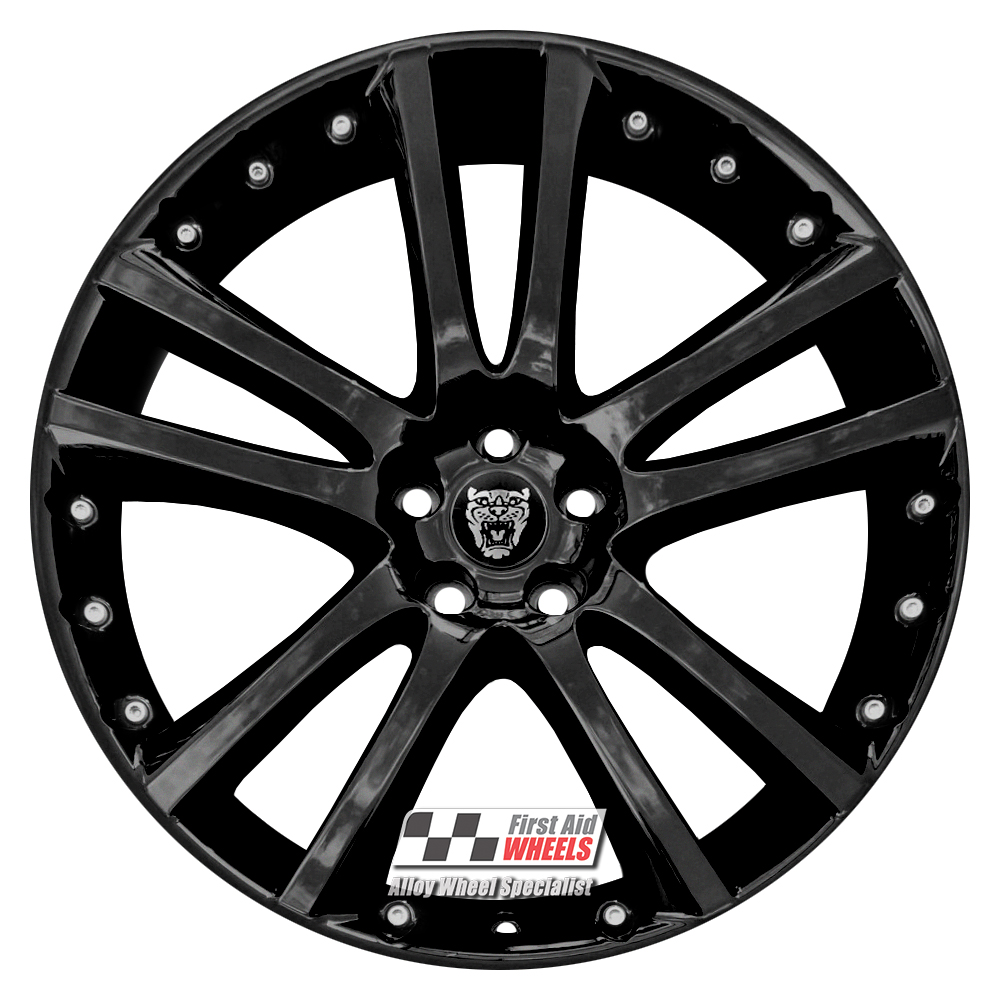 [R180GB] R180GB EXCHANGE SERVICE - JAGUAR XF 4x20" GENUINE SENTA 8.5J GLOSS BLACK REFURBISHED ALLOY WHEELS