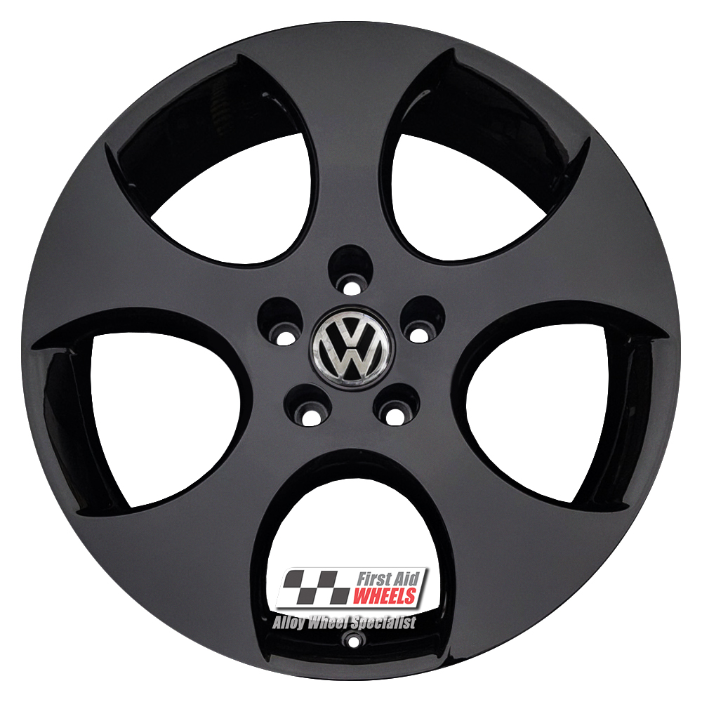 [R210GB] R210GB EXCHANGE SERVICE - VW GOLF GTI 4x18" GENUINE MONZA GLOSS BLACK ALLOY WHEELS