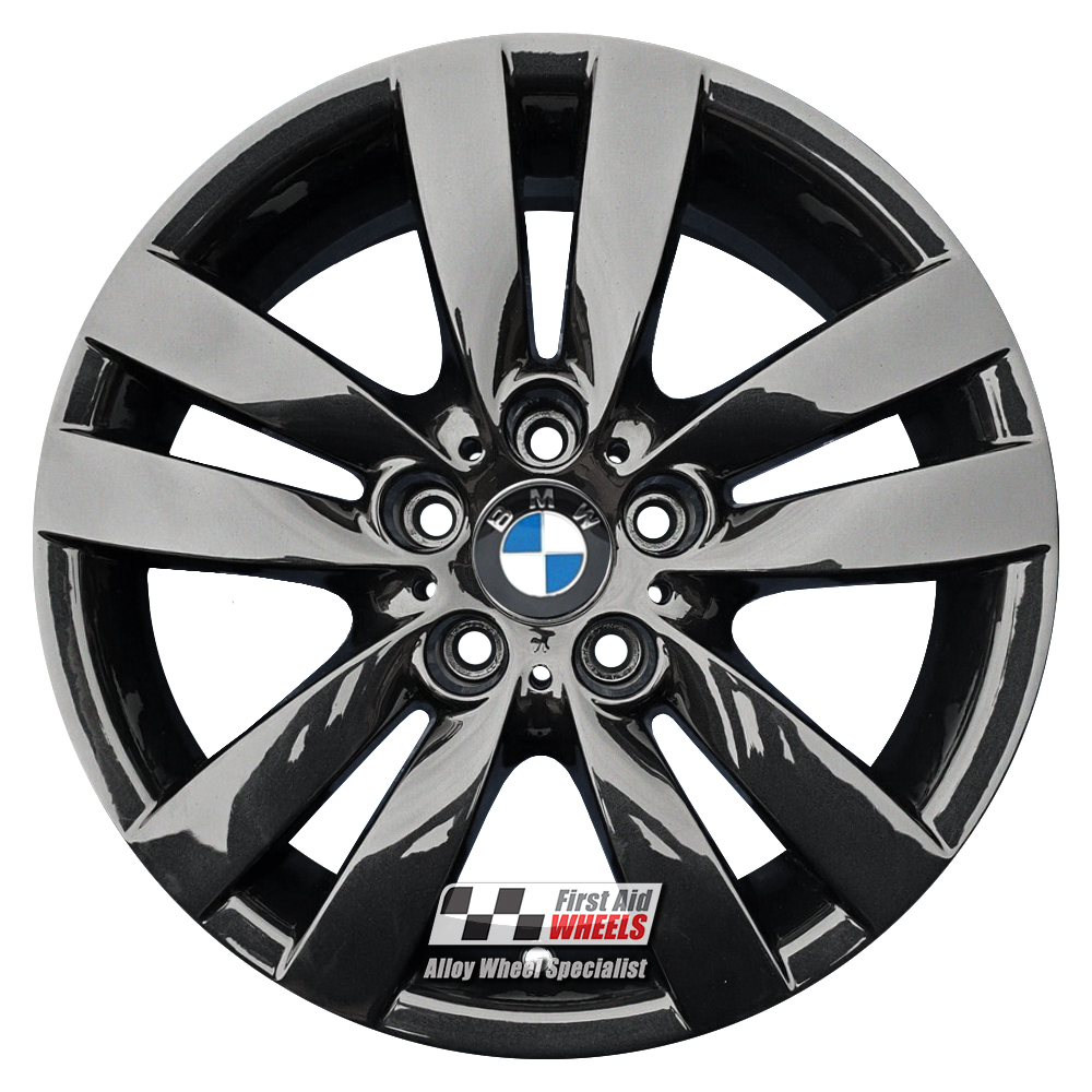 [R230GB] R230GB EXCHANGE SERVICE - BMW 3 SERIES E90 4x17" GENUINE STYLE 161 GLOSS BLACK ALLOY WHEELS