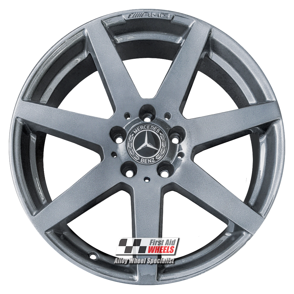 [R244A] R244A EXCHANGE SERVICE - MERCEDES C CLASS 4x18" GENUINE AMG 7 SPOKE ANTHRACITE ALLOY WHEELS