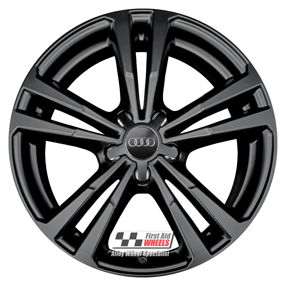 [R245SB] R245SB EXCHANGE SERVICE - AUDI A3 8V 4x18" GENUINE 5 V SPOKE SATIN BLACK ALLOY WHEELS
