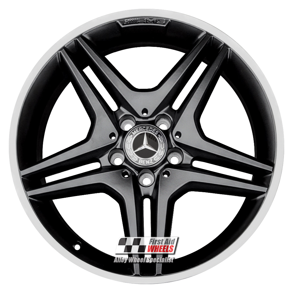 [R270BSD] R270BSD EXCHANGE SERVICE - MERCEDES A B CLASS CLA 4x18" GENUINE AMG SATIN BLACK DIAMOND RIM ALLOY WHEELS