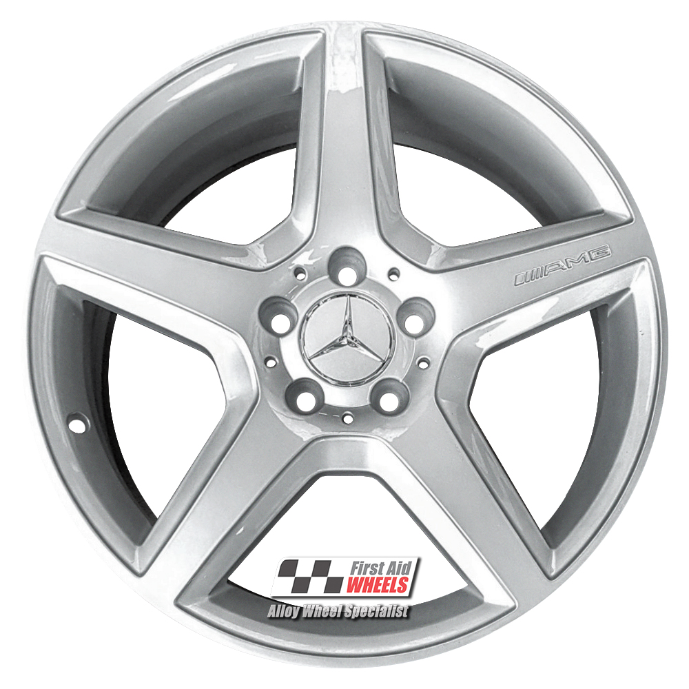 [R277S] R277S EXCHANGE SERVICE - MERCEDES A B CLASS 4x18" GENUINE AMG SILVER ALLOY WHEELS