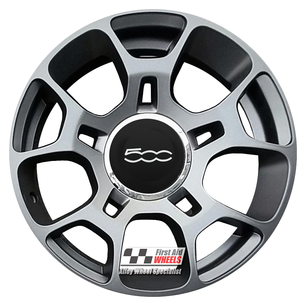 [R292MA] R292MA EXCHANGE SERVICE - FIAT 500 4x16'' GENUINE MATT ANTHRACITE ALLOY WHEELS
