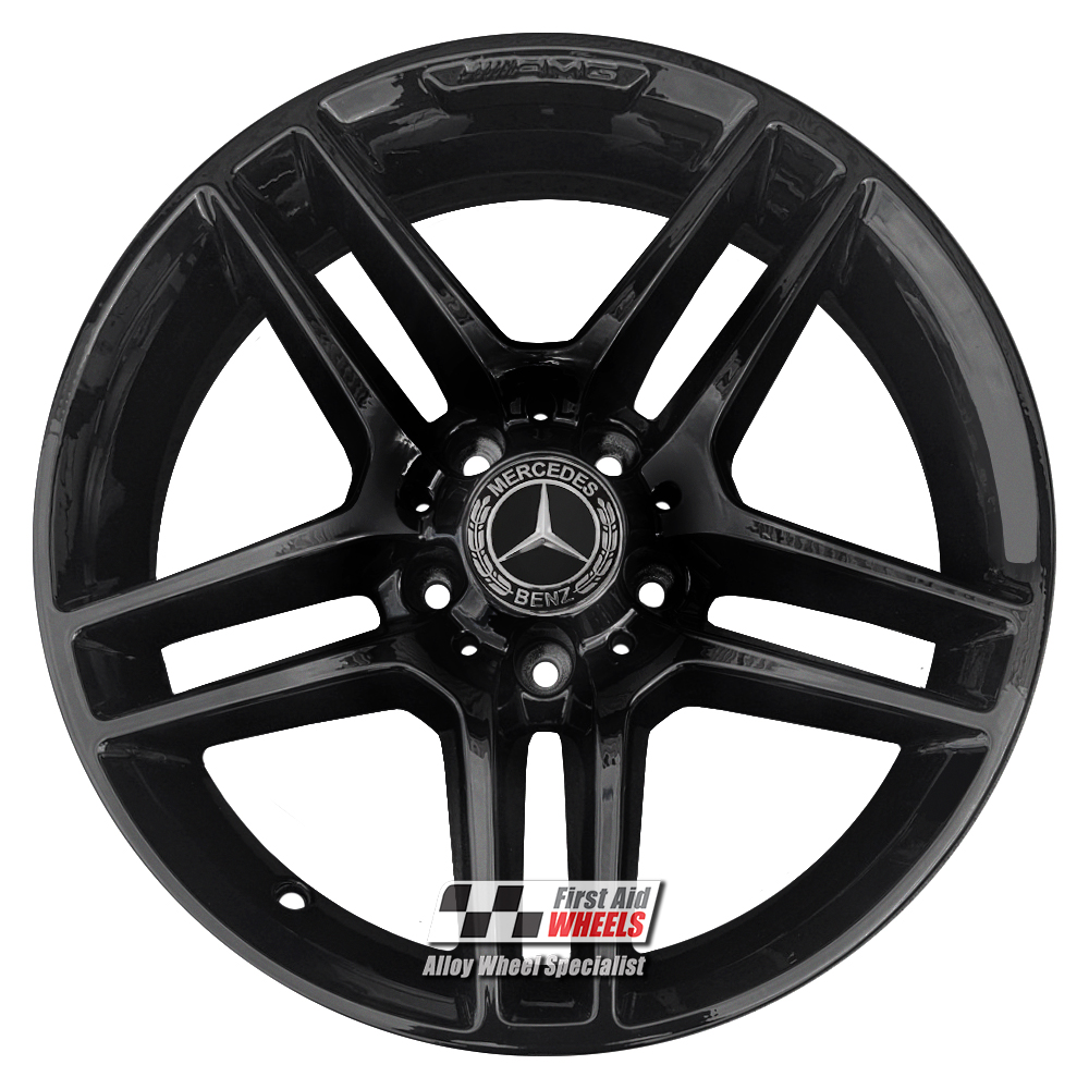 [R294BGD] R294BGD EXCHANGE SERVICE - MERCEDES C CLASS W204 4x17" GENUINE AMG GLOSS BLACK DIAMOND RIM ALLOY WHEELS