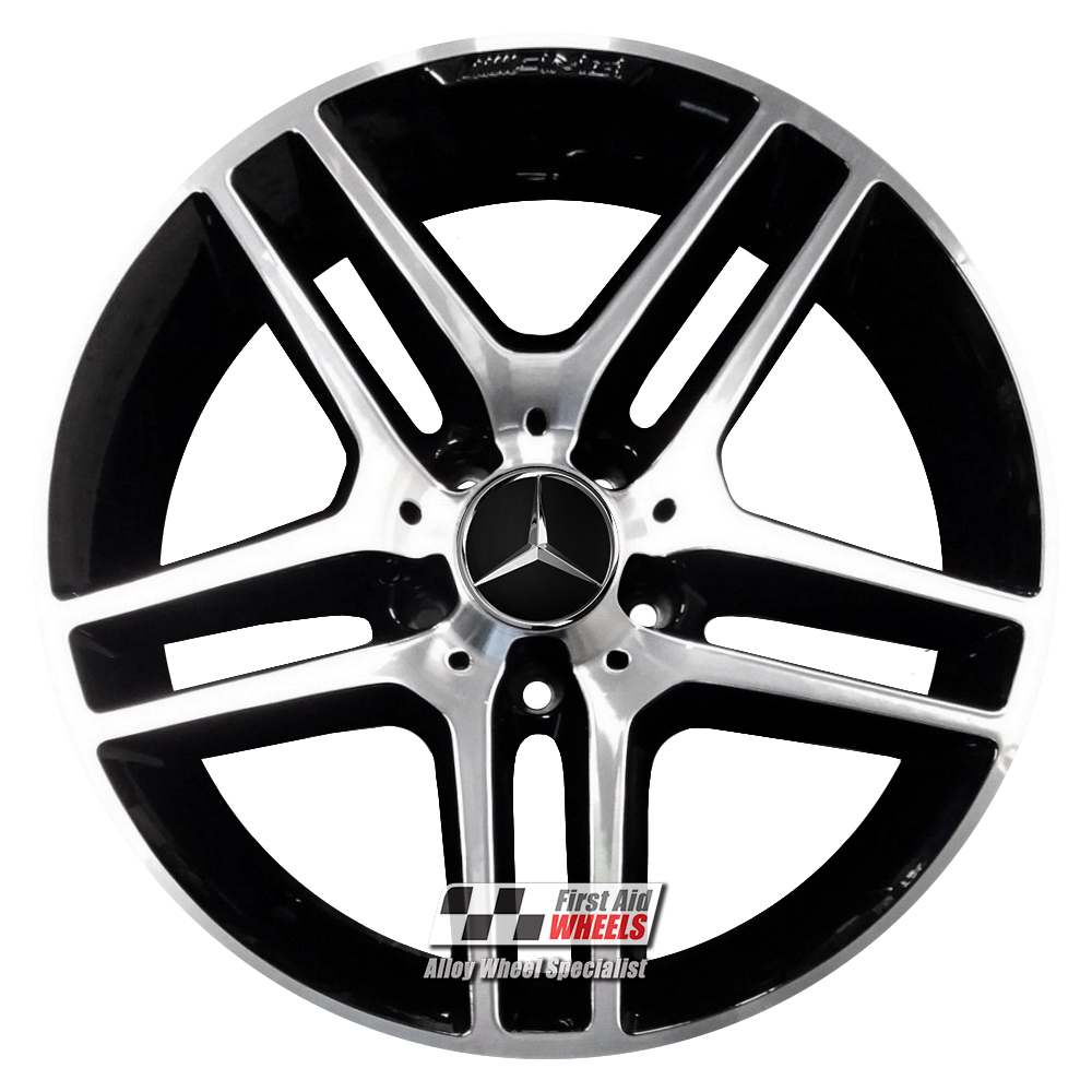 [R294DCB] R294DCB EXCHANGE SERVICE - MERCEDES C CLASS W204 4x17" GENUINE AMG GLOSS BLACK DIAMOND CUT ALLOY WHEELS