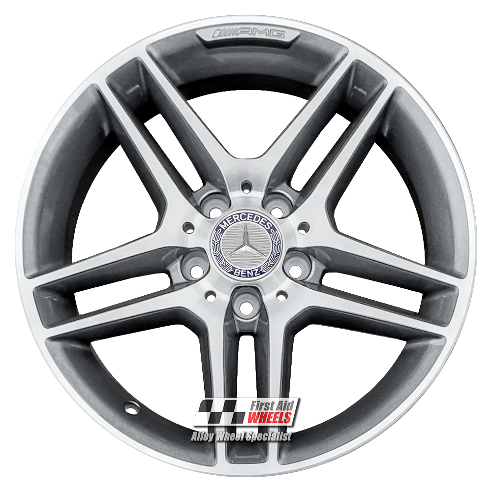 [R294DCG] R294DCG EXCHANGE SERVICE - MERCEDES C CLASS W204 4x17" GENUINE AMG GREY DIAMOND CUT ALLOY WHEELS