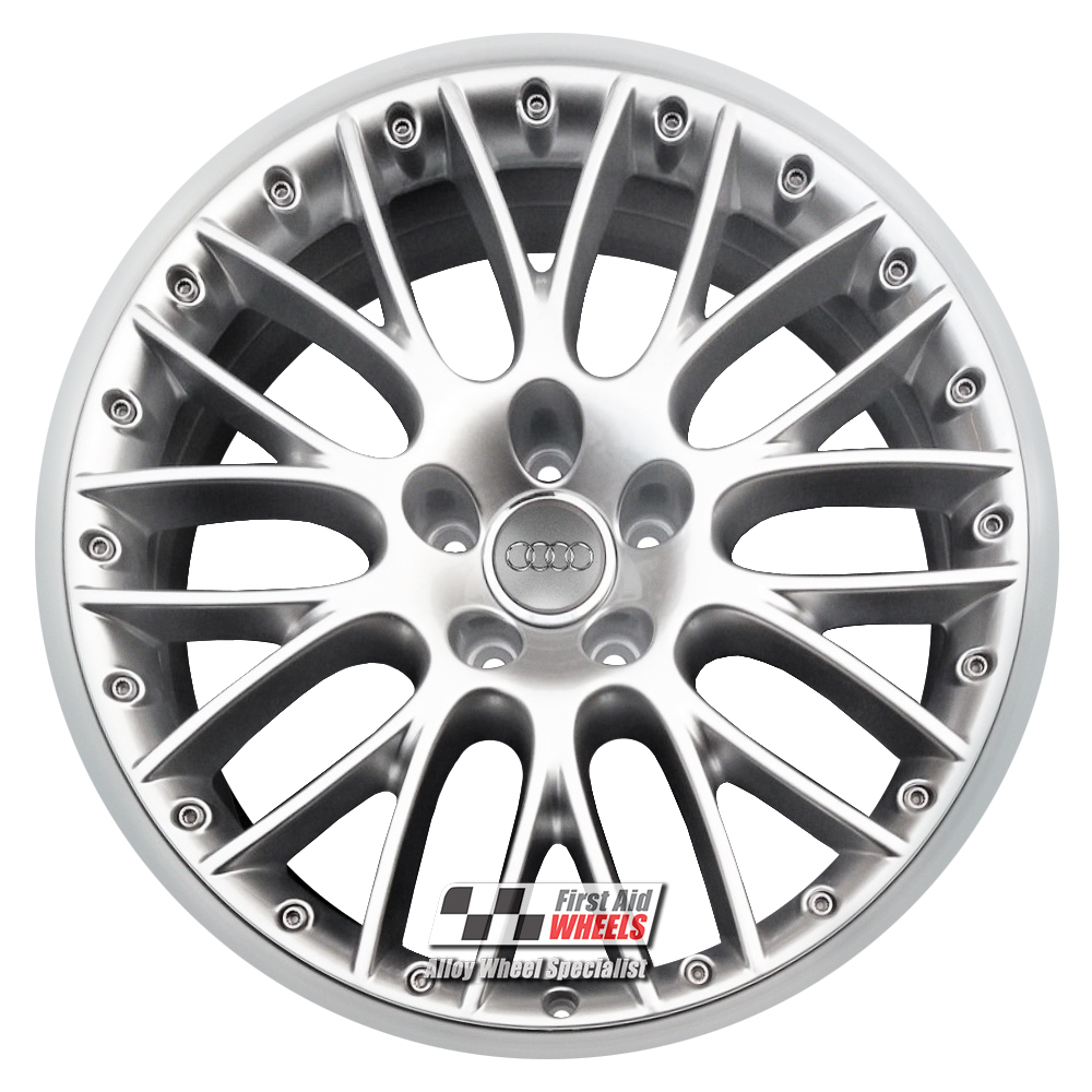 [R308BGD] R308BGD EXCHANGE SERVICE - AUDI A6 4F 4x19" GENUINE SPEEDLINE SPLIT RIM GLOSS BLACK DIAMOND RIM ALLOY WHEELS