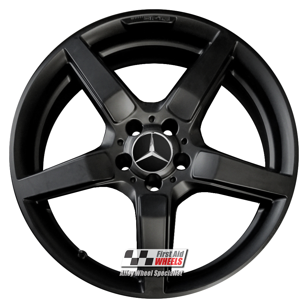 [R316SB] R316SB EXCHANGE SERVICE - MERCEDES CLS C218 4x19" AMG 5 SPOKE SATIN BLACK ALLOY WHEELS
