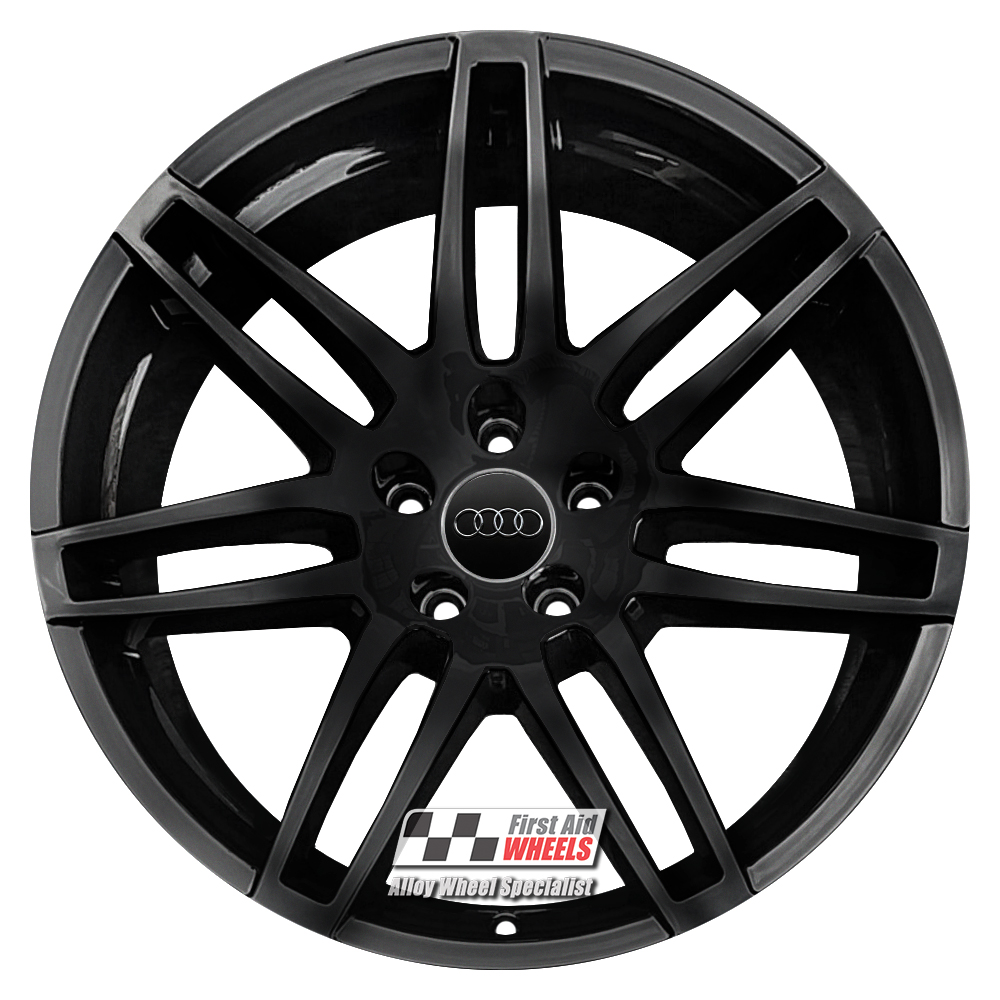 [R328GB] R328GB EXCHANGE SERVICE - AUDI A6 C6 4x19" GENUINE LE MANS GLOSS BLACK ALLOY WHEELS