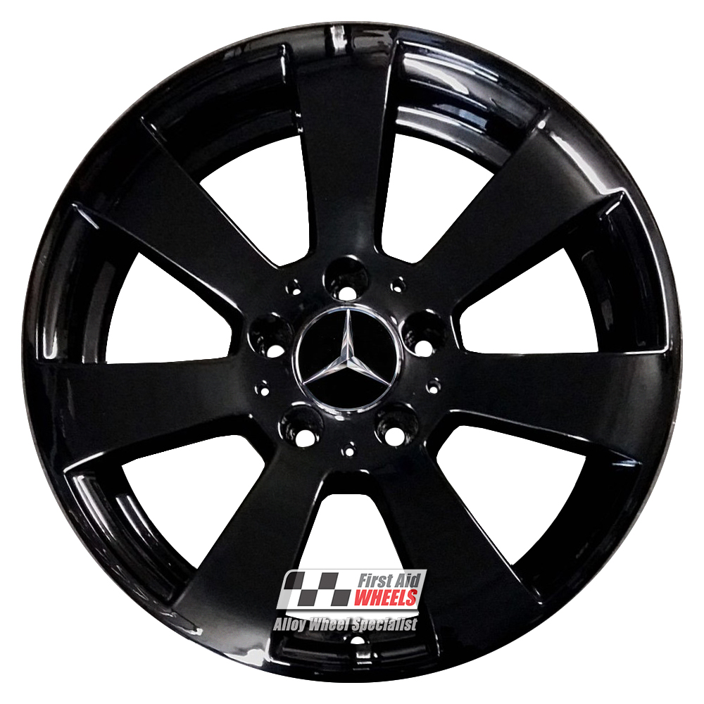 [R334] R334GB EXCHANGE SERVICE - MERCEDES C CLASS 4x16" GENUINE GLOSS BLACK ALLOY WHEELS