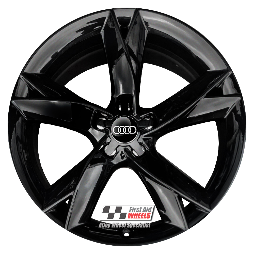 [R335GB] R335GB EXCHANGE SERVICE - AUDI A5 8T 4x19" GENUINE Y SPOKE GLOSS BLACK ALLOY WHEELS