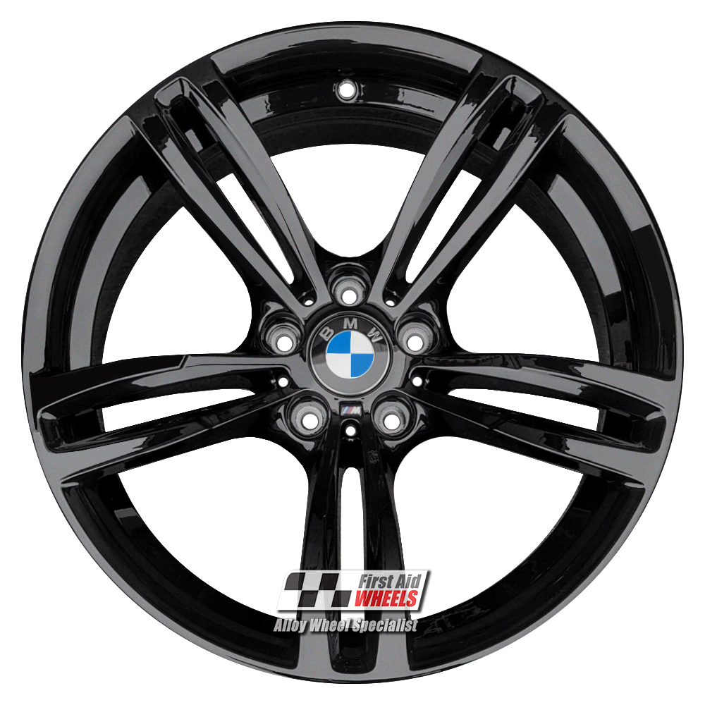 [R348GB] R348GB EXCHANGE SERVICE - BMW M2 M3 M4 4x19" GENUINE STYLE 437M GLOSS BLACK ALLOY WHEELS