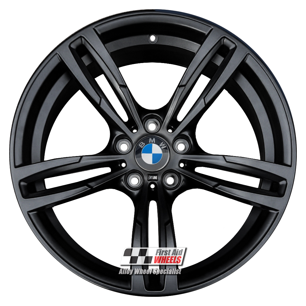 [R348SB] R348SB EXCHANGE SERVICE - BMW M2 M3 M4 4x19" GENUINE STYLE 437M SATIN BLACK ALLOY WHEELS