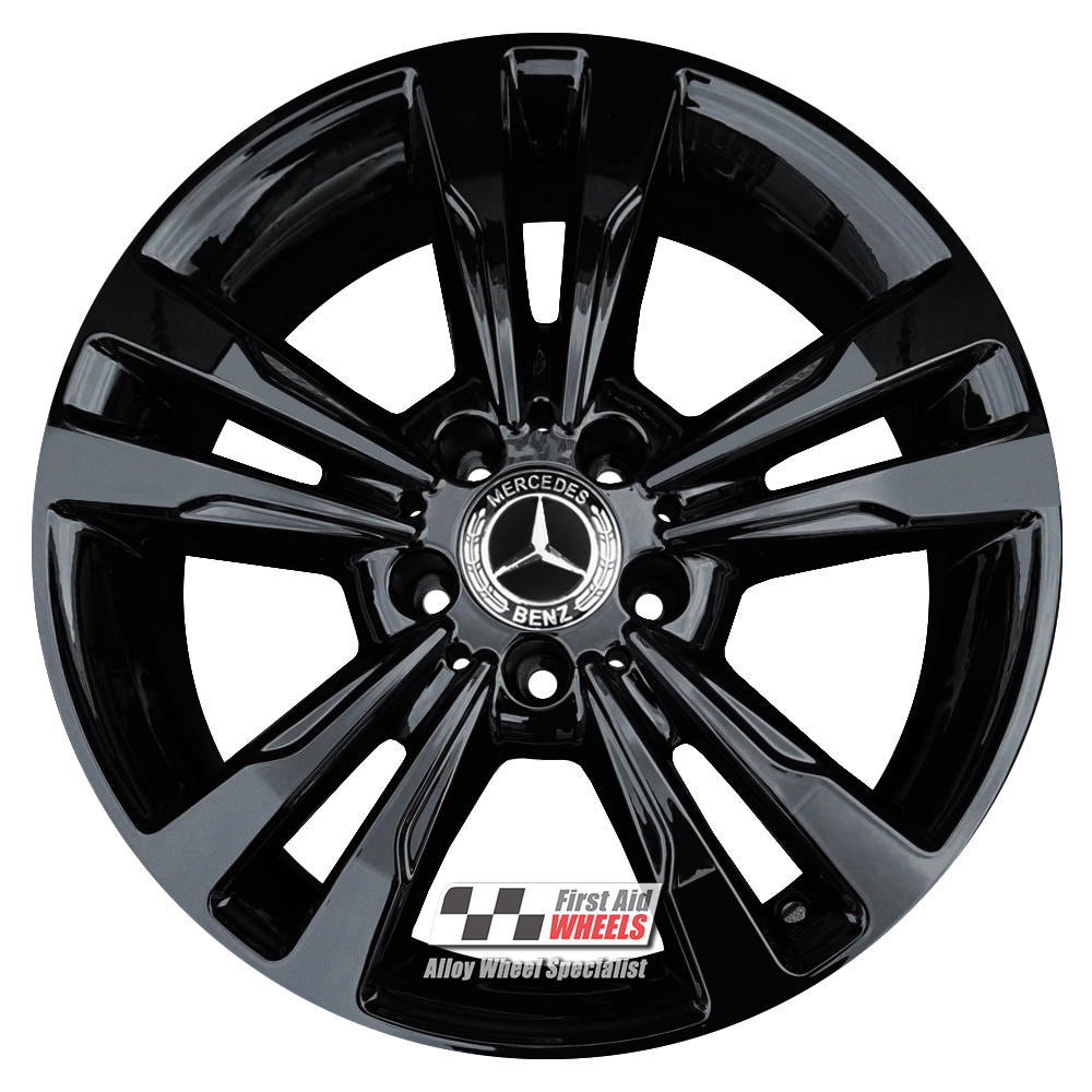 [R392GB] R392GB EXCHANGE SERVICE - MERCEDES E CLASS W212 4x17" GENUINE GLOSS BLACK ALLOY WHEELS