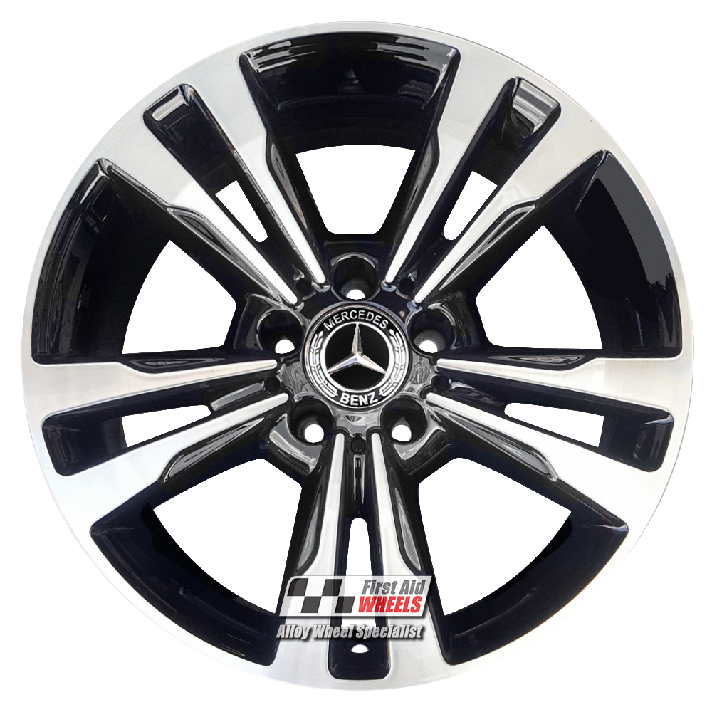 [R392DCB] R392DCB EXCHANGE SERVICE - MERCEDES E CLASS W212 4x17" GENUINE GLOSS BLACK DIAMOND CUT ALLOY WHEELS