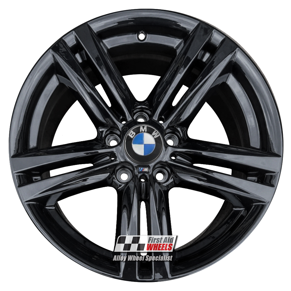 [R400GB] R400GB EXCHANGE SERVICE - BMW 1 2 SERIES 4x18" GENUINE STYLE 386M GLOSS BLACK ALLOY WHEELS