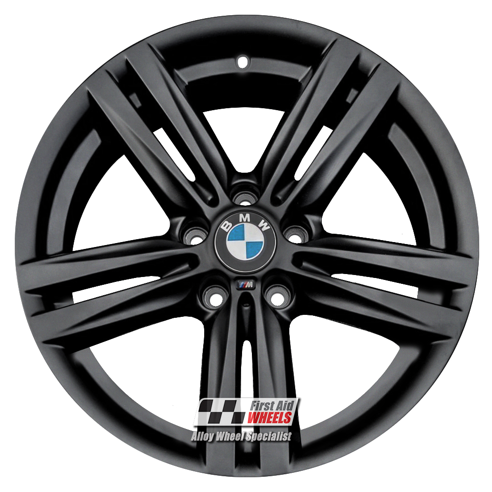 [R400SB] R400SB EXCHANGE SERVICE - BMW 1 2 SERIES 4x18" GENUINE STYLE 386M SATIN BLACK ALLOY WHEELS